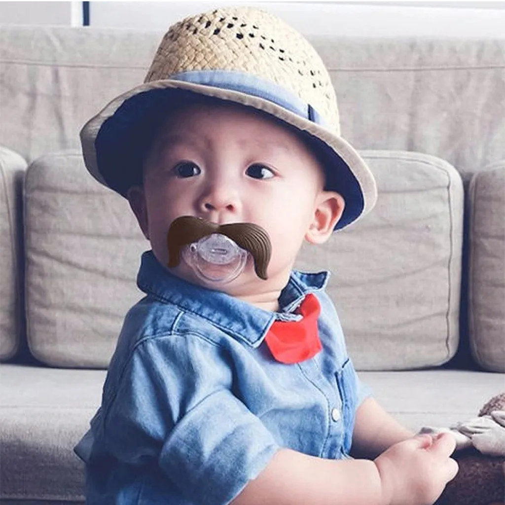 

Infant Toddler Baby Pacifier Newborn Boy Girl Kids Cartoon Mustache Style Soft Silica Gel Material Pacifiers Fit for 0-24M baby
