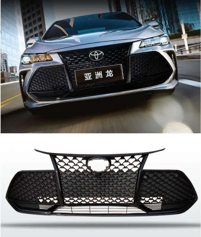 ABS SCHWARZ CHROM AUTO VORDEREN STOßFÄNGER RACING GRILLS GRILL UM TRIM ABDECKUNG FIT FÜR TOYOTA AVALON 2019 2020