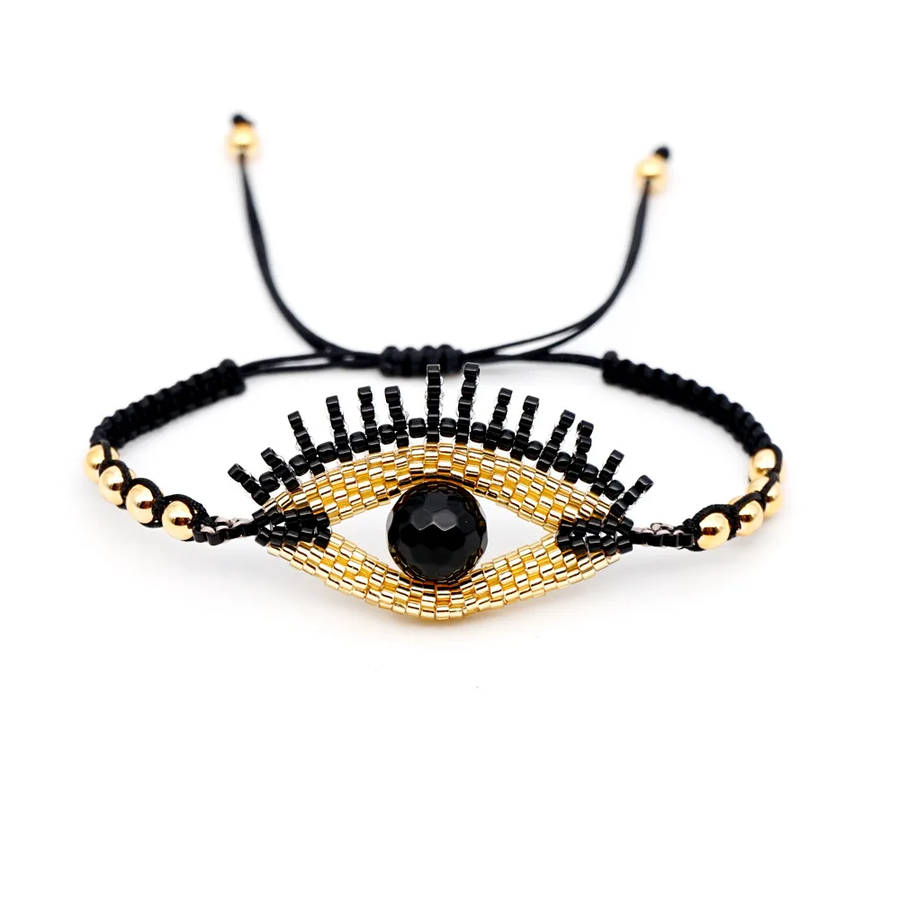 

New MIYUKI mens bracelets 2019 luxury slipknot black rope bracelet beaded wristband lady from the evil eye bracelet men jewelry