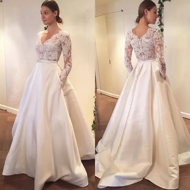 Vintage Lace Wedding Dresses with Pockets