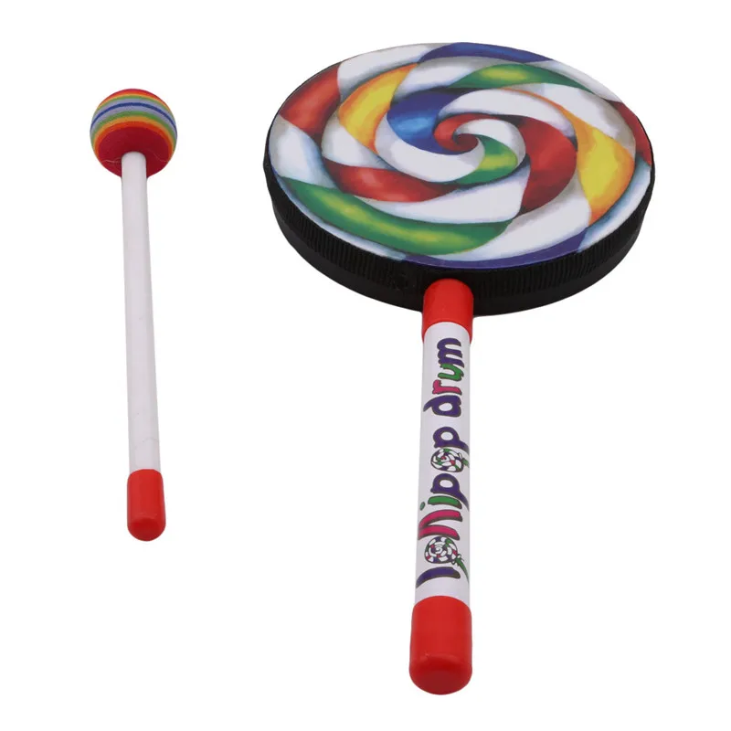 

Carl Percussion Instrument 4/ 6 Inch Lollipop Drums Music Teaching Aid Musical Toys