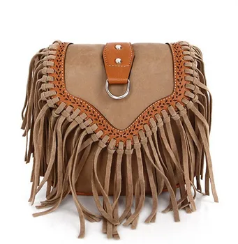 

Women Bags Fashion Small Tassel Bag Ladies Casual PU Leather Fringe Saddle Messenger Shoulder Bag