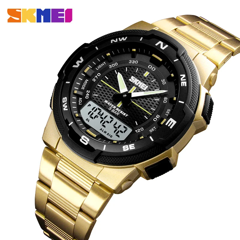  Neue SKMEI Männer Uhr Business Quarz Männer Armbanduhr Uhr Edelstahl Herren Uhren Top Brand Luxus W