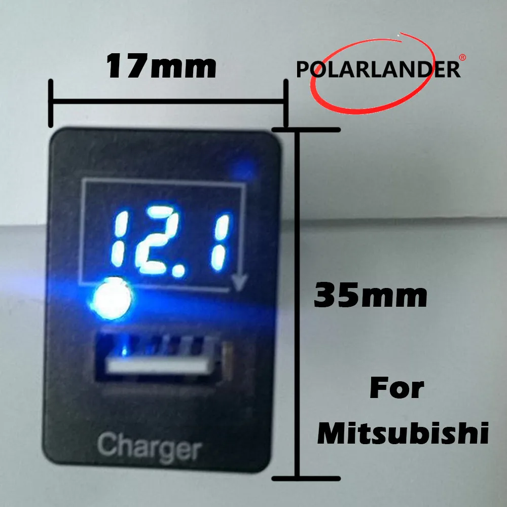 USB Автомобильное зарядное устройство светодиодный светильник напряжение дисплей 12 В 2.1A для Honda для Toyota для Nissan для Mitsubishi для Suzuki для Mazda