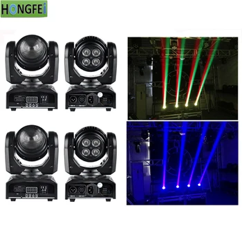 

4pcs/ Sided moving head light /beam lamp /rgbw 4in1 10w beam + 4x10w dyeing DMX Control professional stage lighting dj ligjts