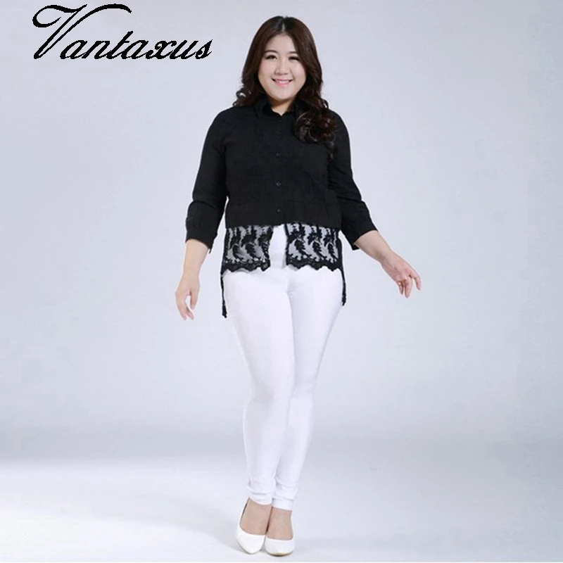 

large size black white xl leggings office lady casual street pant solid ankle length pencil leggings blended blended OL trousers