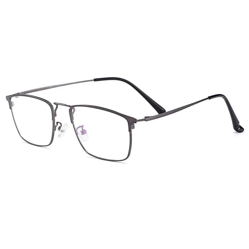 Gmei оптические классические мужские квадратные ультралегкие очки из титанового сплава с полной оправой, поляризационные солнцезащитные очки с зажимом S94009