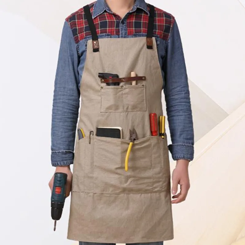 Canvas Apron Crossback Cotton Straps E7-11