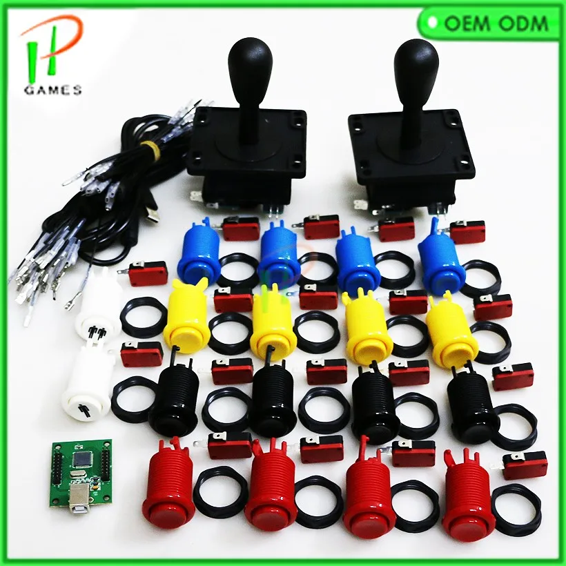 

DIY Arcade parts Bundles kit With American Joystick,Push button,2 player Jamma USB control board to Build Up Arcade Machine