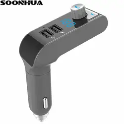 SOONHUA Bluetooth Car Kit 2 Порты usb Зарядное устройство fm-передатчик Handfree Автомобильный MP3 аудио плеер с светодиодный Дисплей мобильного телефона