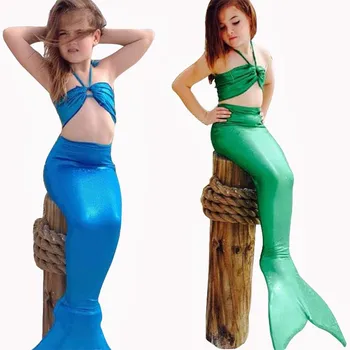 

Mermaid Swimwear Girls Mermaid Tail Swimwear Bikini Solid Color Spandex Polyester Fabric