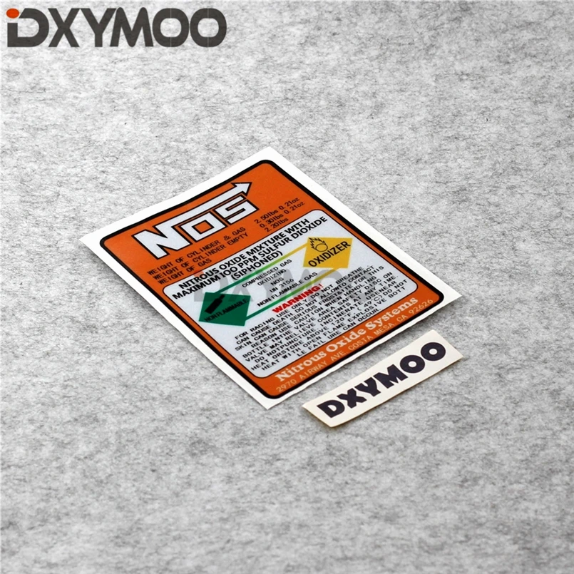 Vehicle 2 PACK 5" Nitrous Oxide Engine Warning No Bra Self Sticker