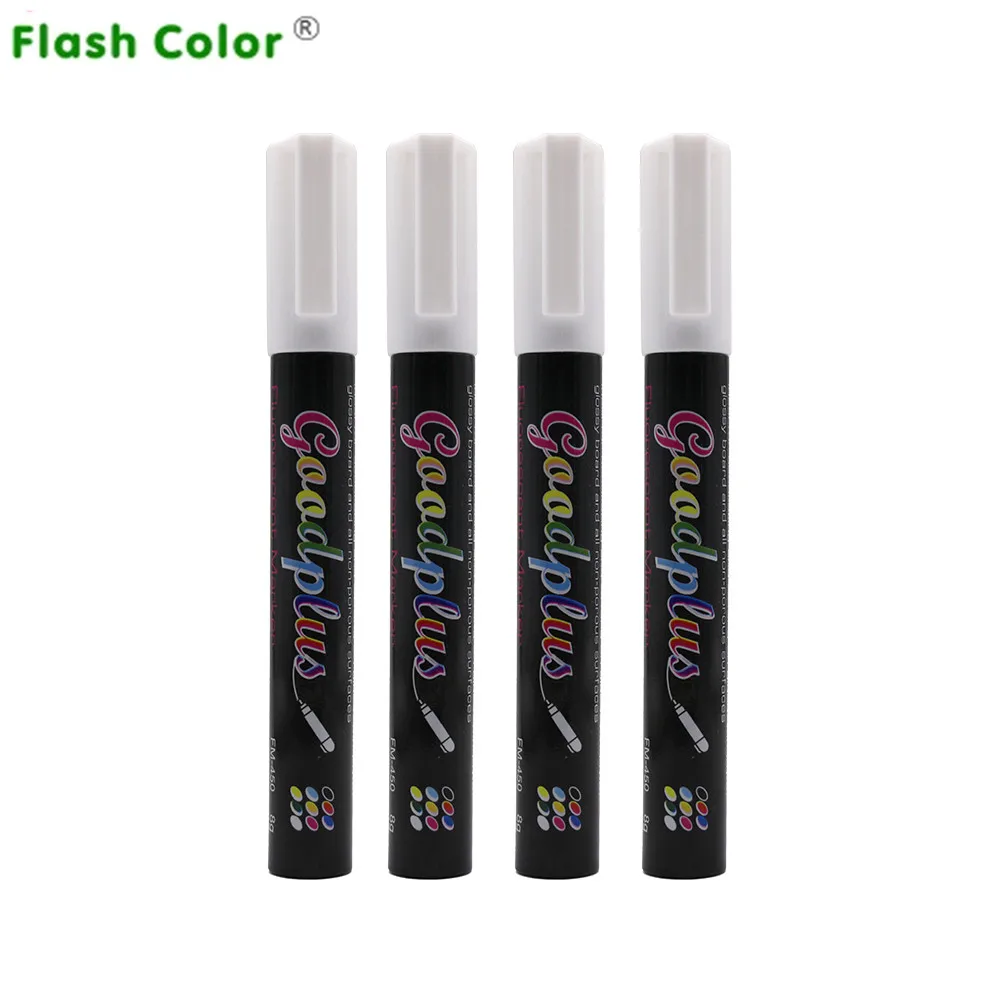 Жидкие маркеры для мела Flashcolor, стираемые белые маркеры, Светодиодный Маркер для письма, маркеры для стеклянного окна