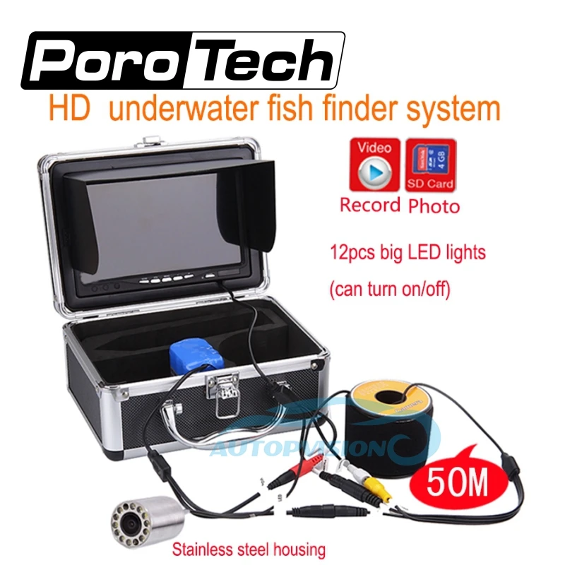 SY701 50m Professional Underwater Fishing camera 7"LCD 12 LED 1000TVL