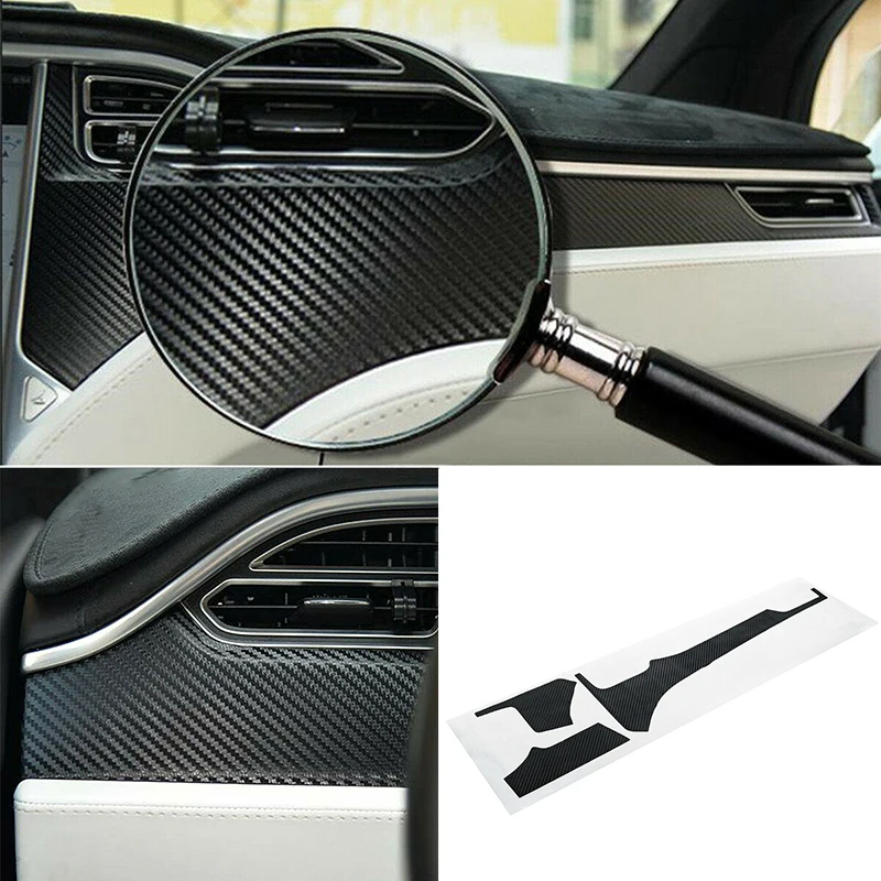 

4pcs Car Dashboard+Central Control Armrest Box Sticker Decoration For Tesla Model X Model S LHD Car Styling