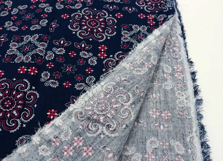 Метр Красный Белый хлопок Пейсли ткань материалы для одежды рубашки украшения дома Tissu платье швейная текстильная ткань
