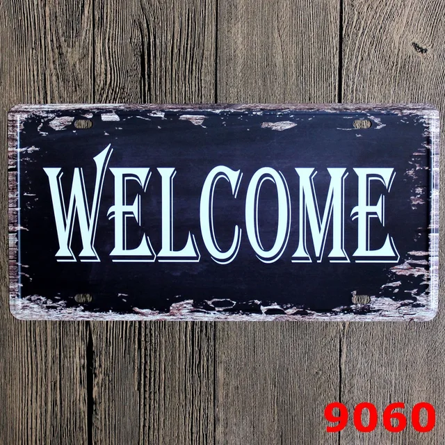 30X15CM WELCOME Vintage Home Decor Tin Sign for Wall Decor Metal Sign