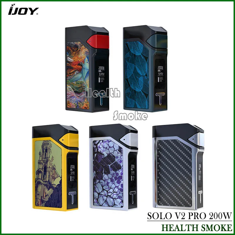 

New Original IJOY Solo V2 Pro 200W TC/VW Box Mod E-Cigarettes Vape Powered by Dual 18650 Batteries Match Ijoy ELF Tank 2ML