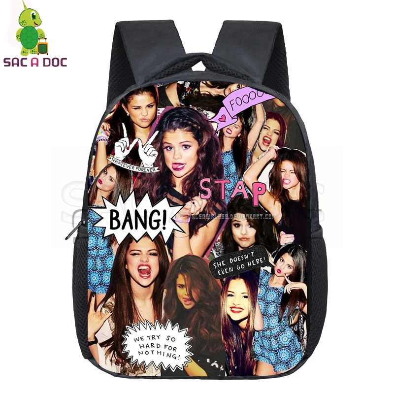 

Selena Gomez Collages Backpack Children School Bags Boys Girls Primary Kindergarten Backpack Small Book Bags Kids Gift