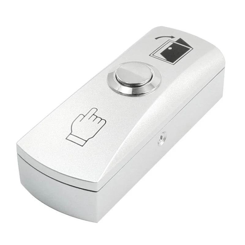 

Electric Door No Output Output Momentary Round Push Button Switch Silver