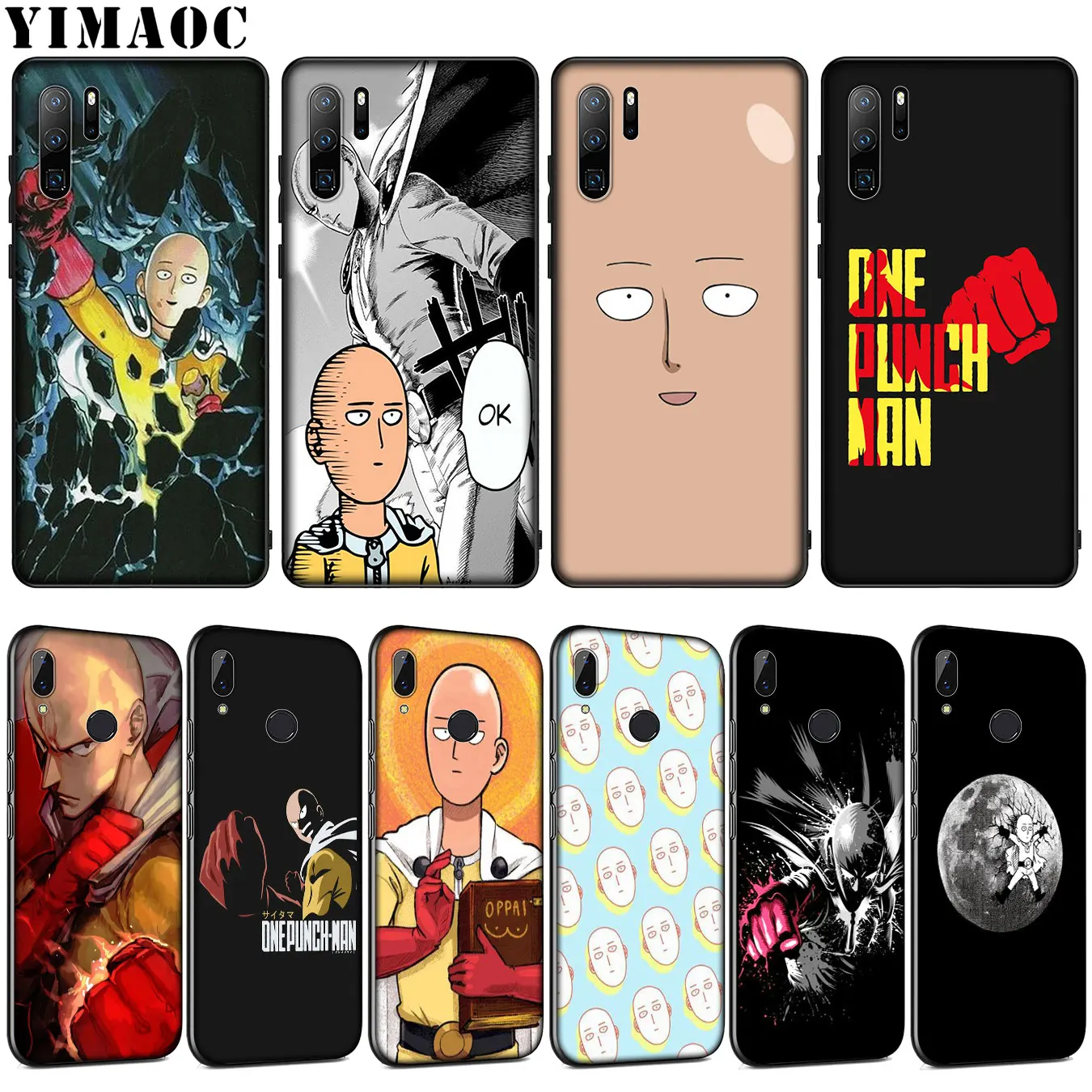 

YIMAOC ONE PUNCH MAN Cartoon Soft Silicone Case for Huawei P30 P20 Pro P10 P9 Lite Mini 2017 2016 Black Cover P Smart Z 2019