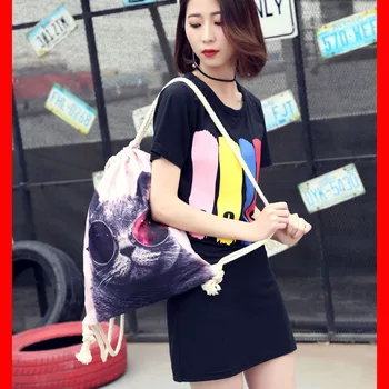 

1pcs/lot size W37xH46cm HIHG QUALITY canvas cat backpack for teenage girls