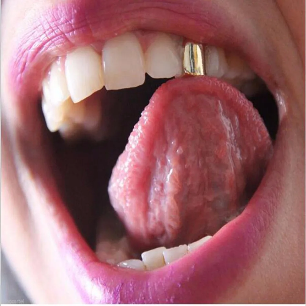 Gold Teeth Single Tooth Cap Canine Teeth Hip Hop Teeth Jewelry One Size-Decor 