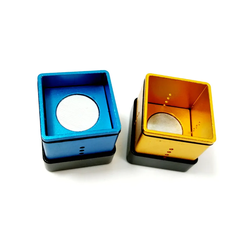 Алюминиевый Портативный мини квадратный толчок Бильярд мелок для кия держатель коробка многоцветный мелок для снукера Перевозчик Бильярд аксессуары