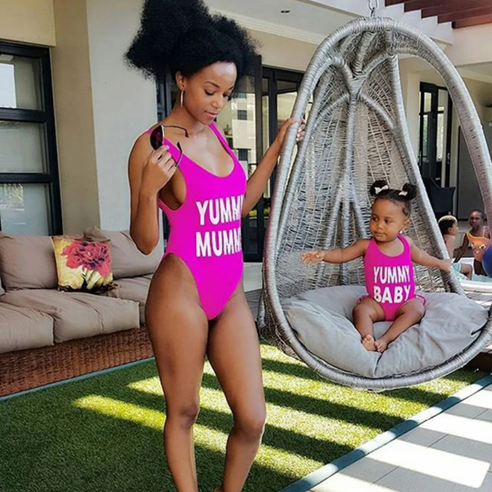 

Family Matching Outfits Swimwear Baby Clothing Mother Kids Summer Swimsuit Beachwear Clothes children bikini girls ladybug swim