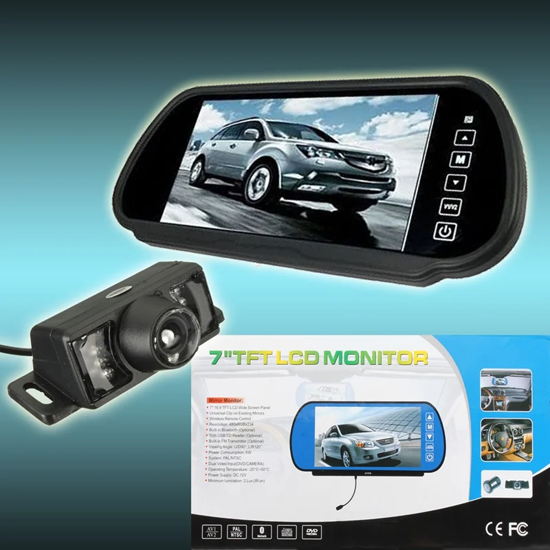 

Newest 7 Inch TFT LCD Car Mirror Monitor IR Wireless Reverse Rear View Touch Screen Monitor Parking Backup Camera For Car Truck