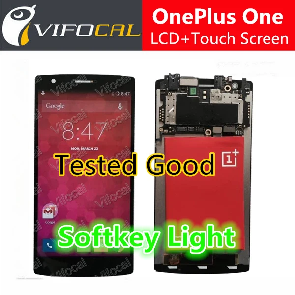 Oneplus One screen With softkey illumination light LCD Display + Touch Screen 100% new Assembly Replacement for cell Phone 5pcs lot 100% new original oneplus one lcd screen touch panel digitizer for oneplus one 64gb 16gb lcd display 100%tested
