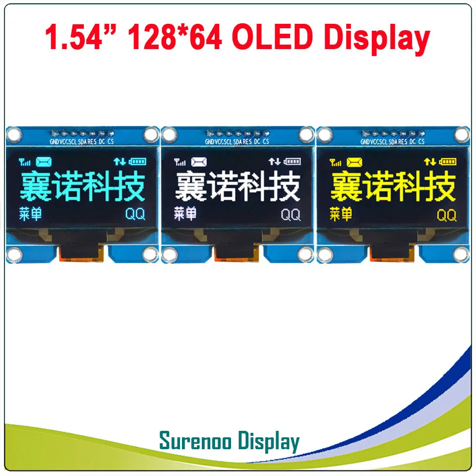 

Real OLED Display, 1.54" 128*64 12864 Graphic LCD Module Screen LCM Screen SDP0301 Support Serial SPI, I2C / IIC