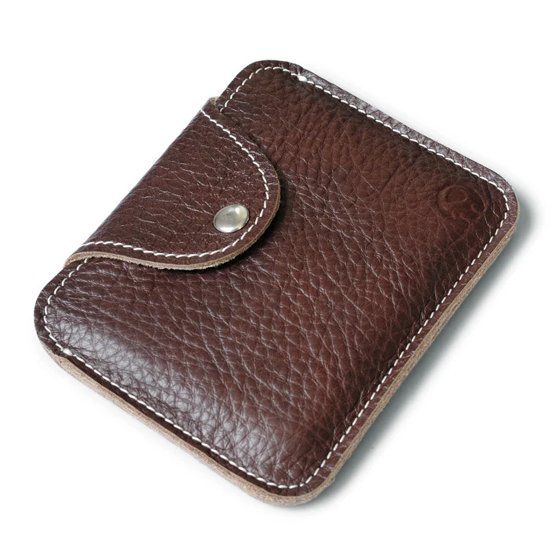 Натуральная кожа кредитной держатель для карт Модные Простые Для мужчин Мини банковские карты случай натуральной монеты сумка Бизнес