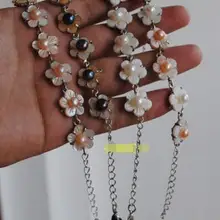 EPacket Новые товары-7-8 мм натуральный жемчуг браслет с цветы на полочки супер красивый с расширенной цепочкой