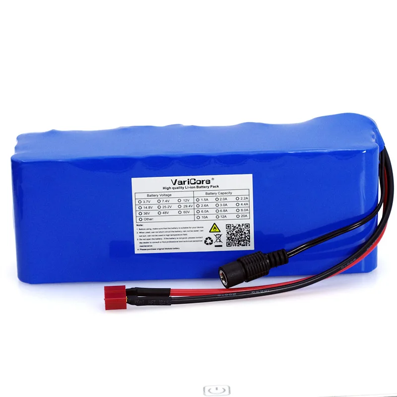 VariCore 36V 10000mAh 500W высокой мощности и емкости, 42V 18650 литиевая батарея пакет Электрический мотоцикл велосипед Скутер с BMS