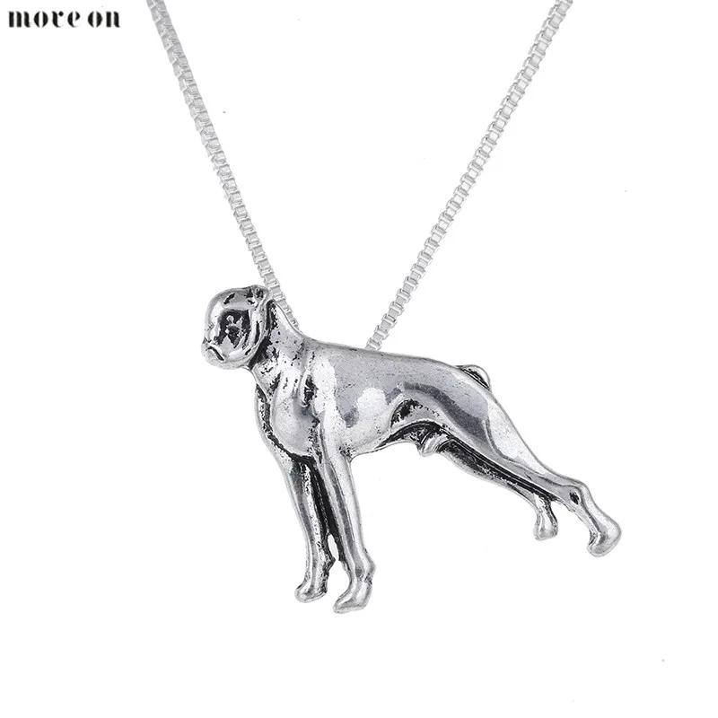 10PCS Fashion Silver Boxer Necklace Boxer Pendant Dog Pendants