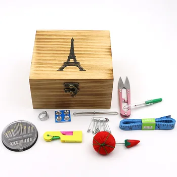 

Wooden Sewing Box Set Sewing Kit Sewing Hand Suture Sewing Kit for Household Storage Box Cross Stitch