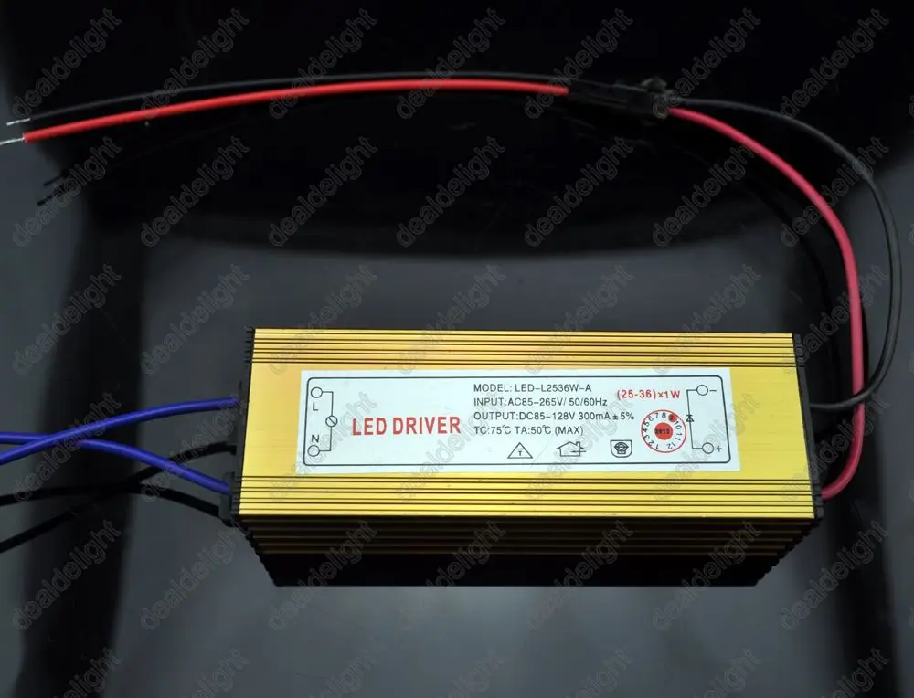 IP65 Водонепроницаемый драйвер постоянного тока AC85-265V для DC85-128V 300mA за 25-36 шт. 1 Вт высокой мощности Мощность светодиодный