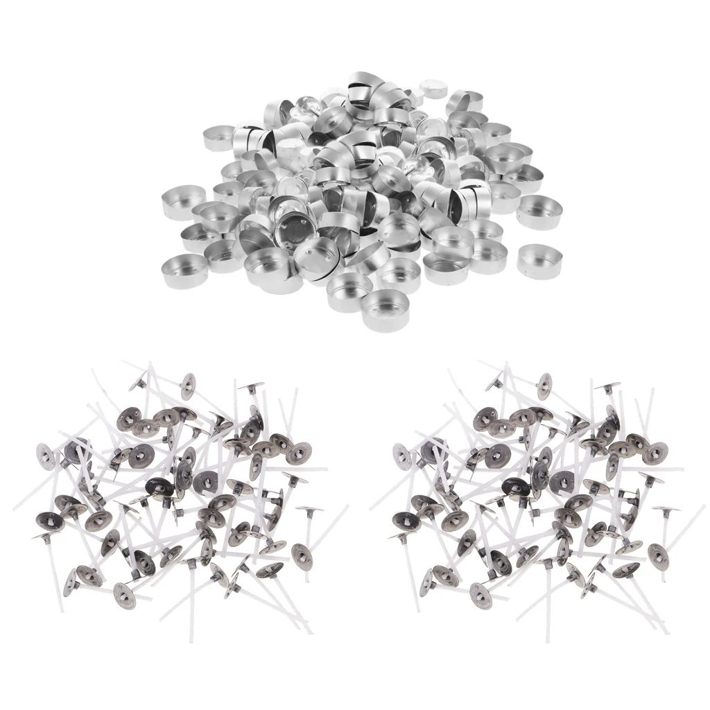

400 Empty Aluminium Tea Light Case Containers & Candle Wick DIY Candle Craft