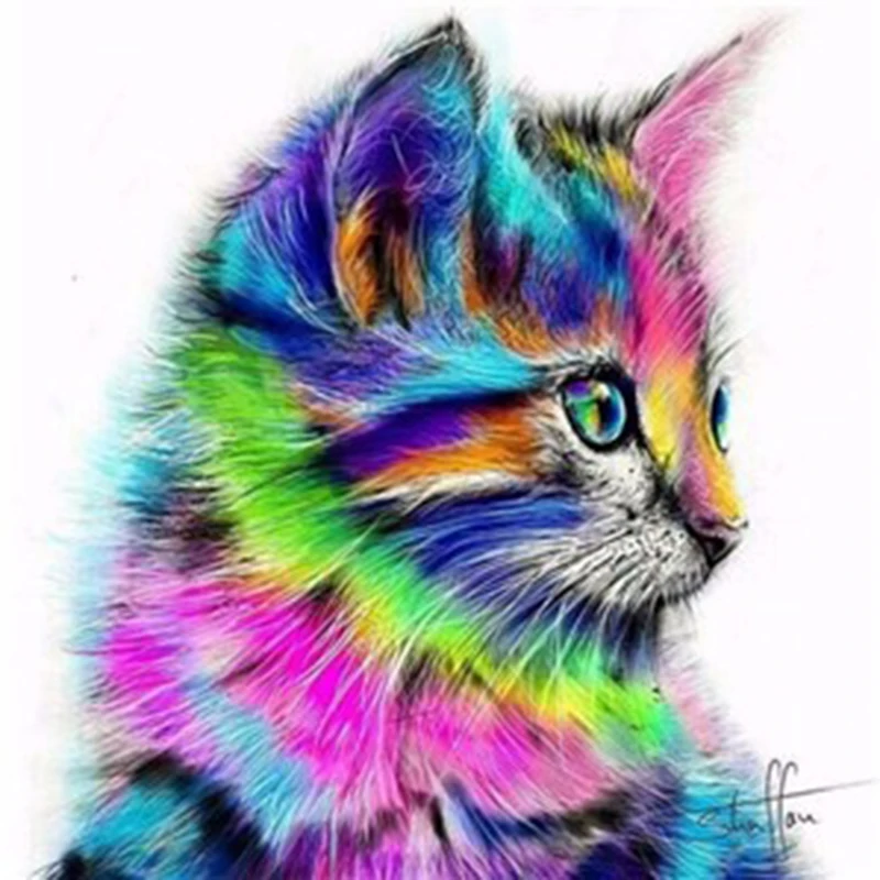 

100% Full 5D Diy Daimond Painting "Cartoon Cat" 3D Diamond Painting Round Rhinestones Diamant Painting Embroidery Animals