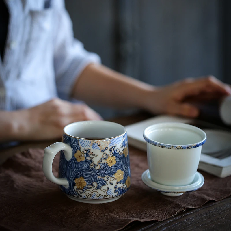 Передничек 330 мл "Звездная ночь" Цвет чашки, покрытые эмалью ручной работы Керамика Чай чашек Высокое качество китайский Чай кружка Чай церемонии аксессуары