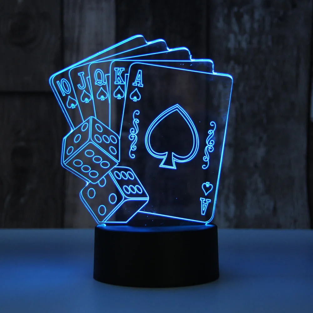 

3D Poker Shape Lamp 7 Color Lamp 3D Led Night Light for Kids Touch USB Table Lampara Lampe Baby Sleeping Nightlight Usb Led Ligh
