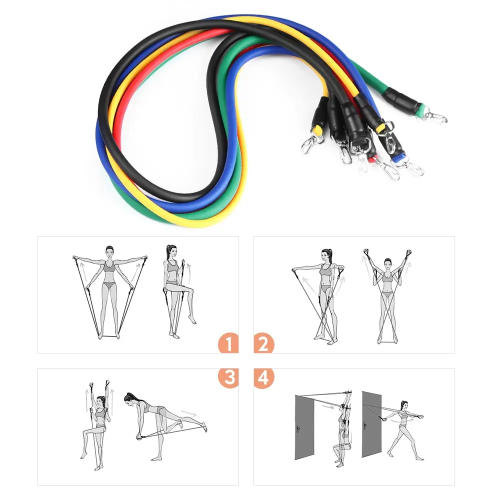 TOMSHOO, унисекс, набор эспандеров, подтягивающие наборы веревок, резинки для фитнеса, спортзала, йоги, тренировки, эластичные, силовые, тренировочные, экспандер