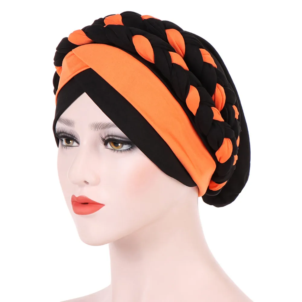 

Muslim Stretch Turban Women Headband Ruffle Cancer Chemo Hair Hats Beanie Bandanas Scarf Head Wrap Headwear Workout Cap PJ0822