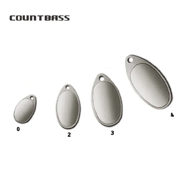 COUNTBASS 50pcs Size 0-6 Nickel Plated Steel Smooth French Spinner