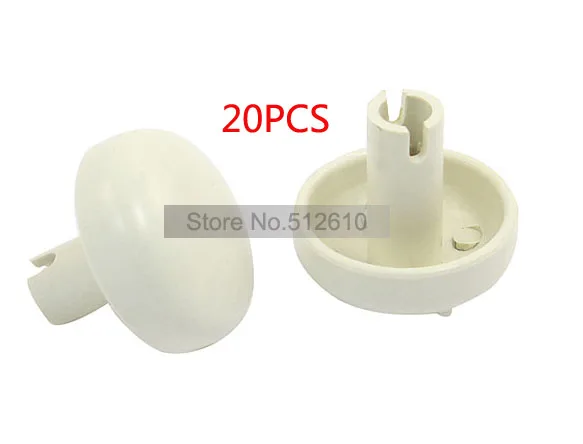 

20 Pcs 3cm Diameter Plastic Turning Knobs Off White for Washing Machine Washer