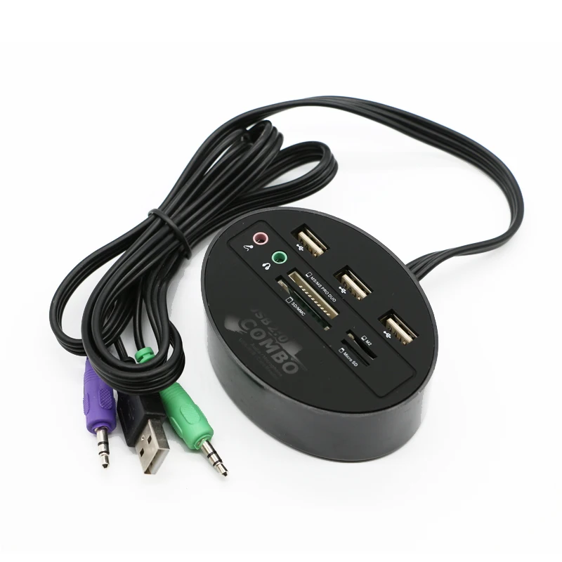 Usb hub line device reader desktop computer 2 audio interface to extend
