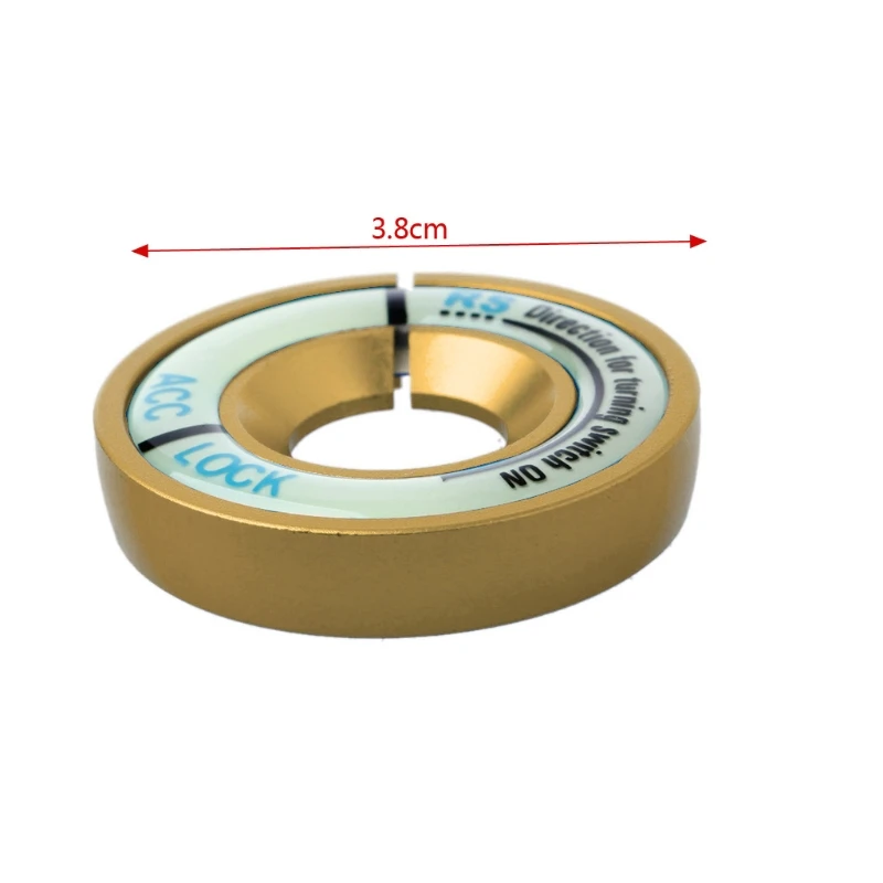 Автомобильная светящаяся наклейка на зажигание кольцо для ключа переключатель декор наклейка для Skoda Octavia Fabia YETI VW Passat Bora POLO GOLF 6 Jetta MK5 MK6 - Название цвета: Gold