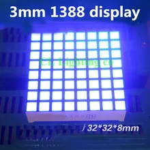 Синий 8x8 цифровой 3 мм квадратный светодиодный матричный дисплей 32*32 мм общий анод светодиодный дисплей