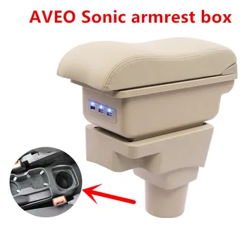 

for Chevrolet Aveo Sonic Lova T250 T300 armrest box central Store content Storage box cup holder car-styling accessories